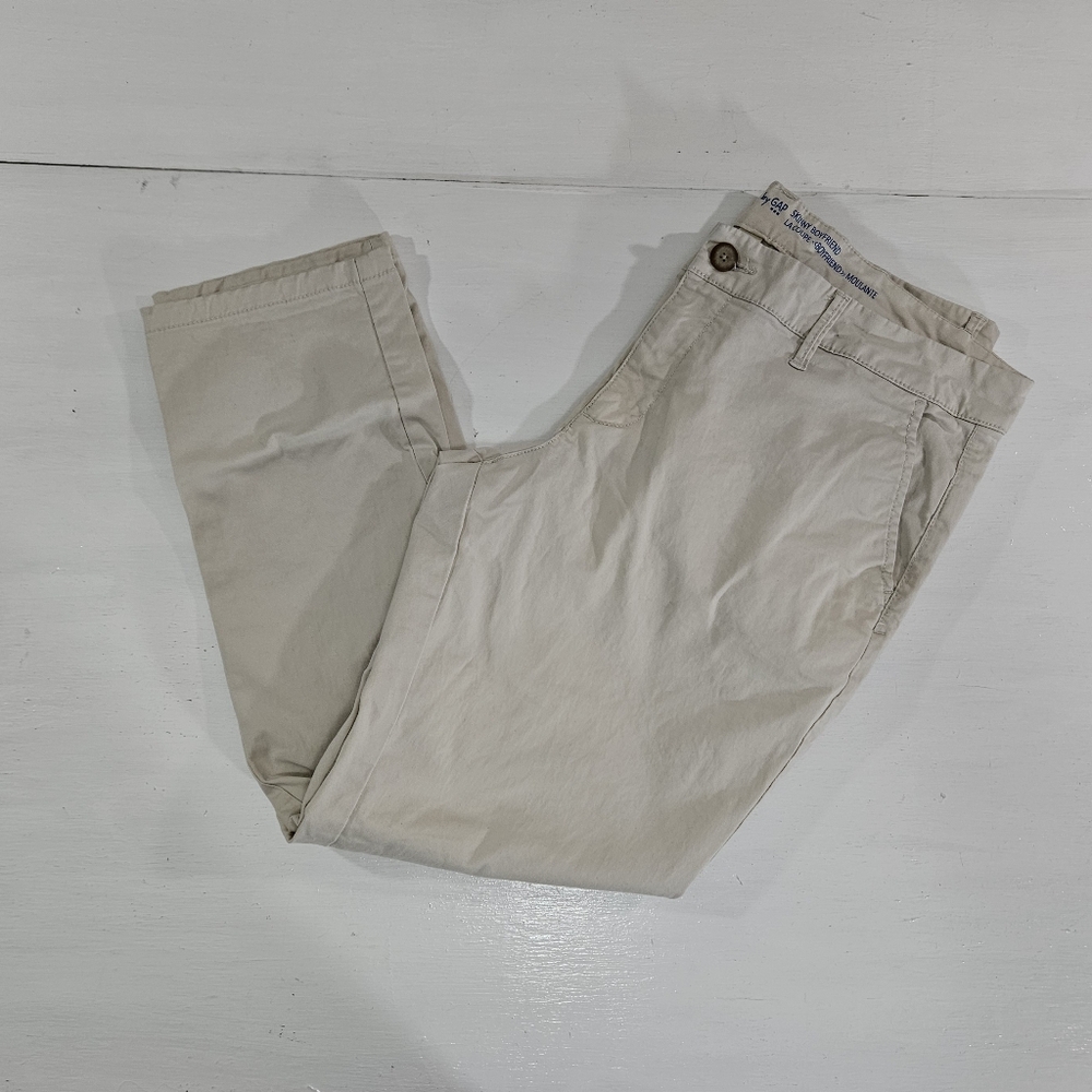 Gap Khakis Skinney Boyfriend Straight Leg Pants Womens Size 10